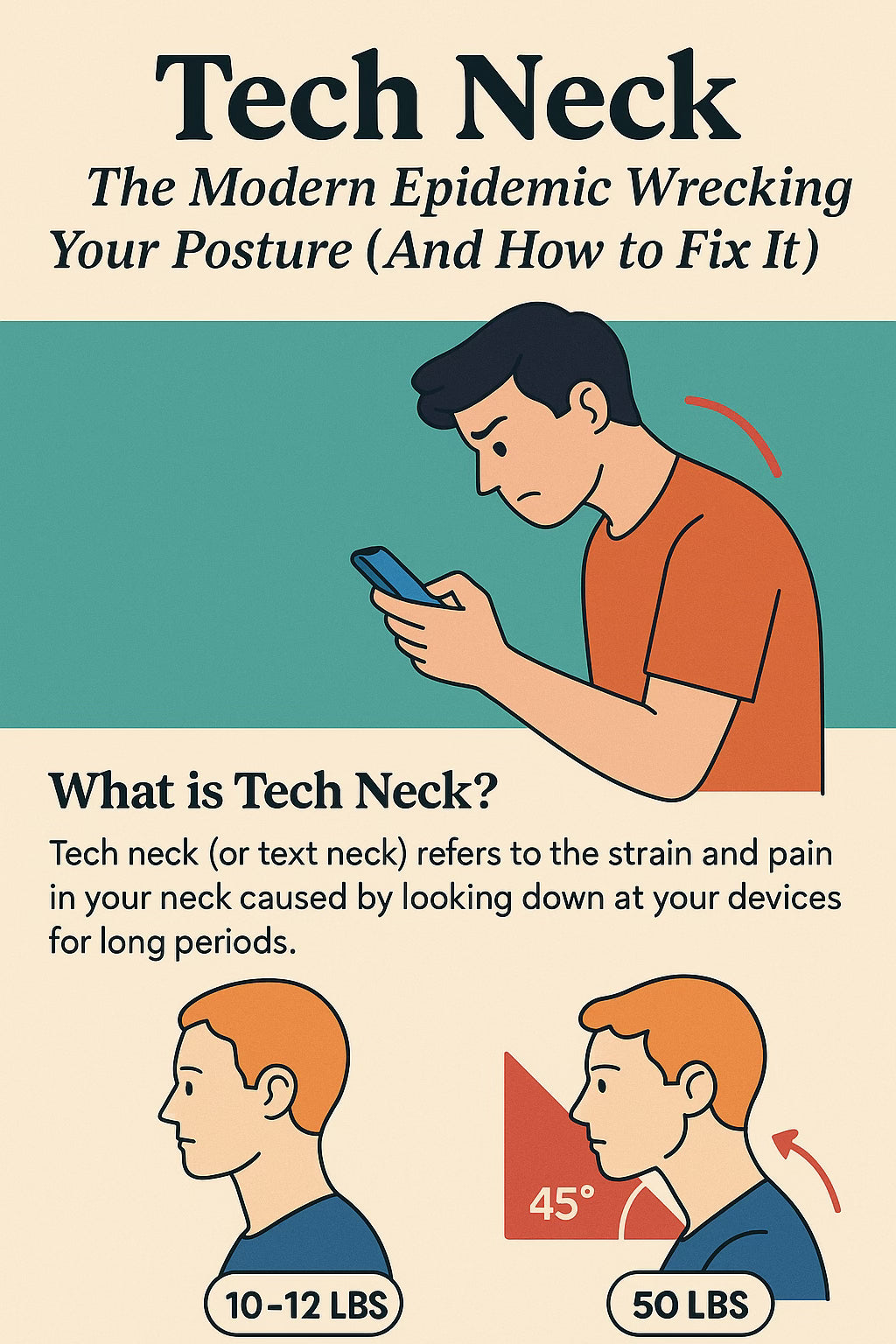 Tech Neck: The Modern Epidemic Wrecking Your Posture (And How to Fix It)